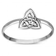 Light Celtic Trinity Knot Sterling Silver Plain Ring, rp572